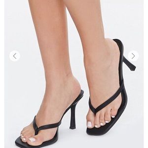 Faux leather thong stiletto heel